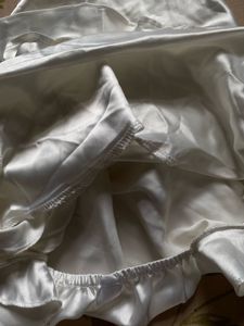 Chic White Satin Draped Top