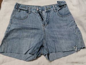 High-Waisted Denim Shorts