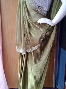 Elegant Olive Green Saree