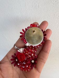 Red Floral Earrings
