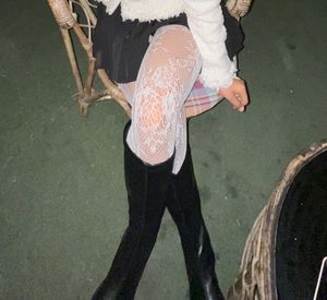 3 Cute Sets Leatherjacket/skirt/stockings