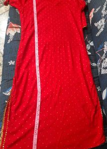 🔥Sale🔥GoSriki Red Polka Dot Kurta Pant Set