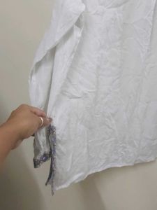 White Embroidered Button-Down Shirt