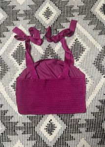 Magenta Tie Strap Top