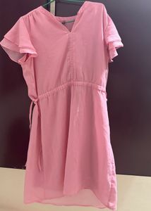 Pink Tiered Sleeve Dress