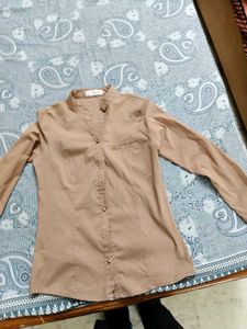 Tan Button-Down Shirt