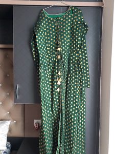 Green & Gold Indian Dress