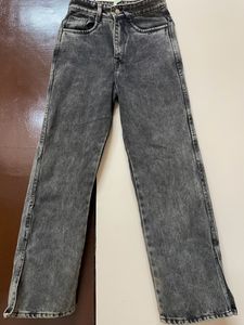 Charcoal Black Straight Denim Jeans