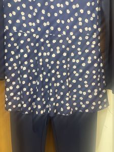 Navy Blue Floral Swimsuit