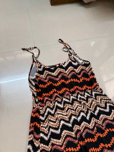 Chevron Print Maxi Dress