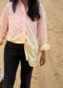 Embellished Oversized Button-Down