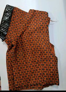 Fancy Saree with Black Sequin Border