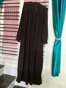 Brown Button Abaya