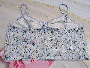 (800)Floral Cami Crop Top
