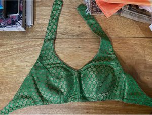 Green & Gold Brocade Blouse