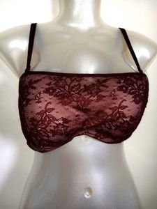 Lace Maroon Bra 34 C