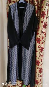 Black Designer Jacket Abaya.