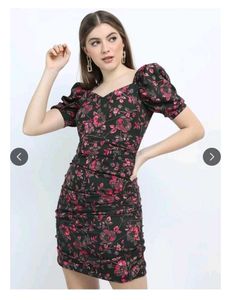 Atmosphere Black Floral Bodycon Mini Dress