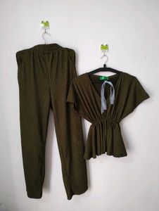 Bangkok Imported Co-ord Set In Olive