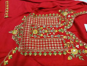 Stitched Elegant Red Kurta Set