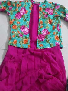 Price Drop Maxi Dress With Printed Attached Jacket