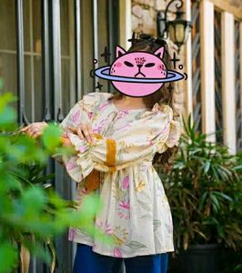 Floral Print Peasant Top