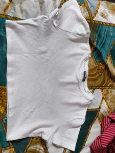 White Basic Cropped Tee