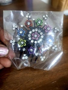 Floral Rhinestone Hair Comb
