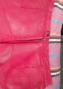 Red Leather Short Skirt
