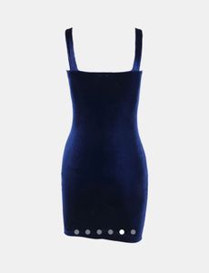 Navy Velvet Mini Dress