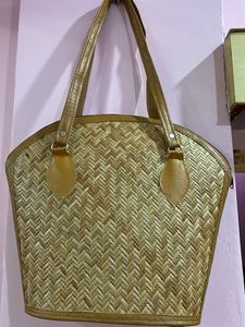 Woven Straw Tote Bag