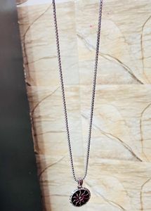 Silver Tone Sun Pendant Necklace