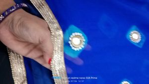 Jaipuri Saree With Blouse Royal Blue