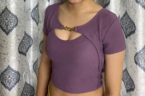 Ribbed 90’s Cut Out Crop Top