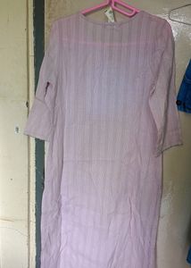Straight Lavendar Kurti With Silver Borders