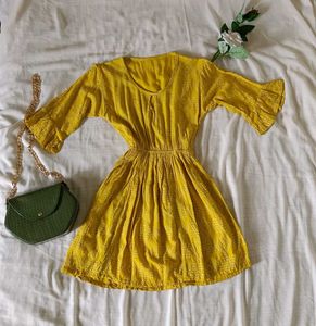 Yellow Short Kurti /Dress