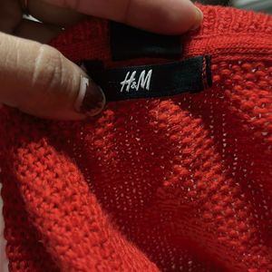 H&amp;M Red Knit Cardigan