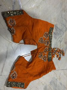 Orange Heavy Saree With Blouse