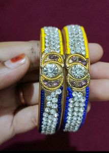 2 Piece Bangles High Quality Plastic Bangles Filled With Diamonds