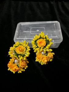 Floral Earrings Pink N Yellow