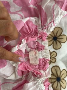 Floral Print Smocked Crop Top