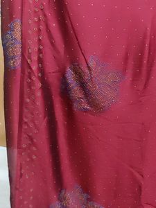 Excellent Stone Work Saree With Blouse