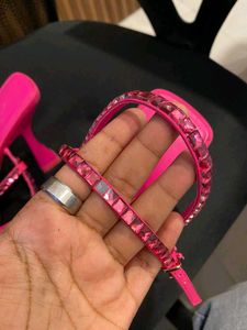 Zara rhinestone pink heels
