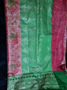 Pink Floral Pattern Saree