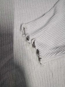 Ribbed Ruffle Trim Top