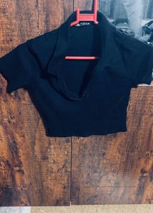 Zara Black Polo Top