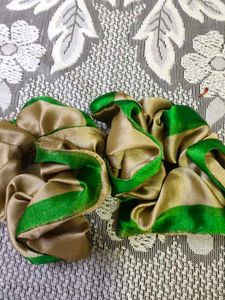 Any 3 @100rs Multi Colored Hand Made Scrunchies