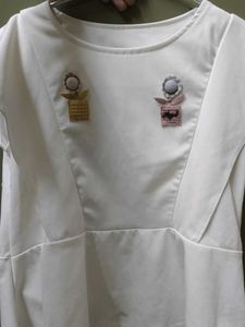 White Crop Top With Unique Pattern