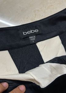 Satin Black And White Short Kurti Top