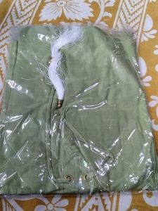 Olive Green Lace-Up Blouse